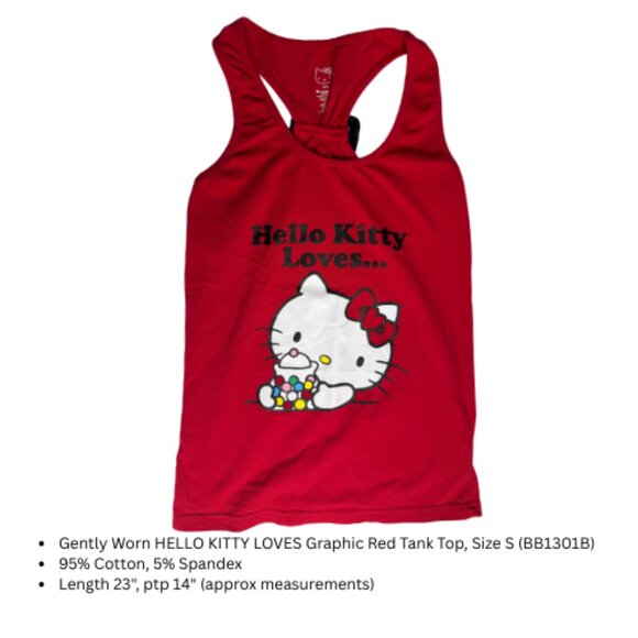 BUNDLE of 2-Graphic (HELLO KITTY + BEBE) Women's Tank Tops, Size S (BB1301B) - Picture 2 of 4